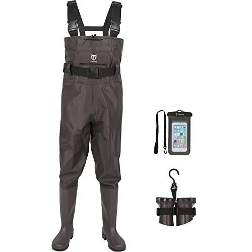 TIDEWE Bootfoot Chest Wader 2-Ply Nylon/PVC Lightweight