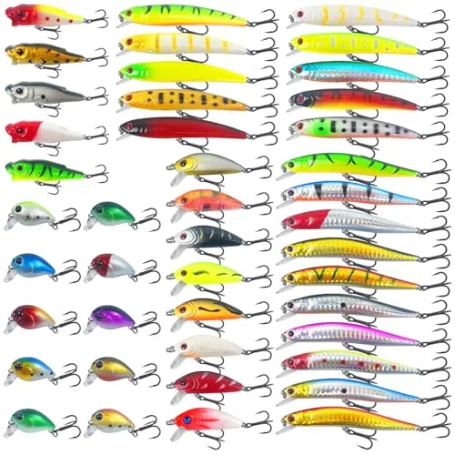 FREE FISHER 43-Piece Mixed Hard Bait Fishing Lure Kit