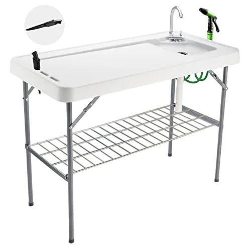 Avocahom Portable Fish Cleaning Table with Sink and Faucet