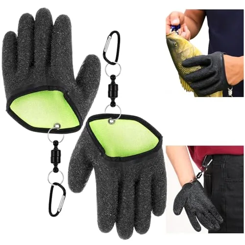 Ptwola Fishing Gloves with Magnet Belt Clip