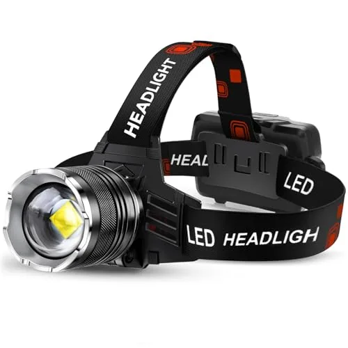 AKNEAR LED Headlamp 99000 Lumens Zoomable Rechargeable