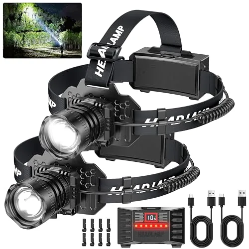 Curtsod LED Headlamp 2-Pack with Motion Sensor
