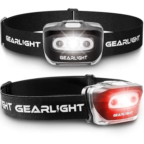 GearLight LED Headlamp 2-Pack AAA Battery Powered
