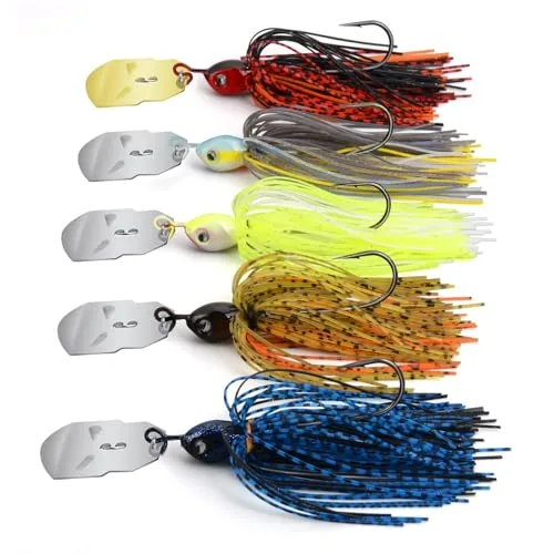 MadBite KastKing Bladed Jig 5-Pack with Storage Box