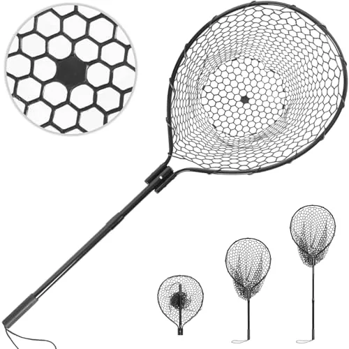 NestSprout Large Landing Net Telescoping Rubber Mesh