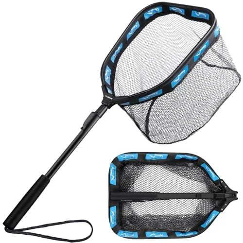 PLUSINNO Floating Rubber-Coated Landing Net 16.7in Handle