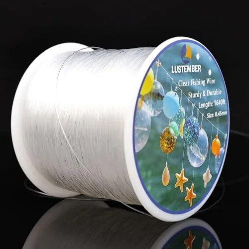 LUSTEMBER 1640ft Clear Nylon Monofilament String 0.45mm