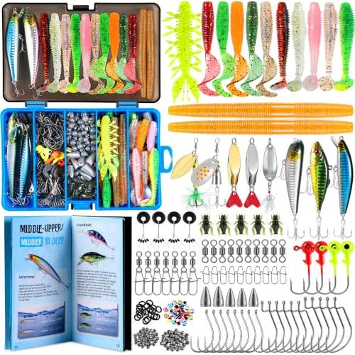 PLUSINNO 137-Piece Freshwater Fishing Tackle Kit