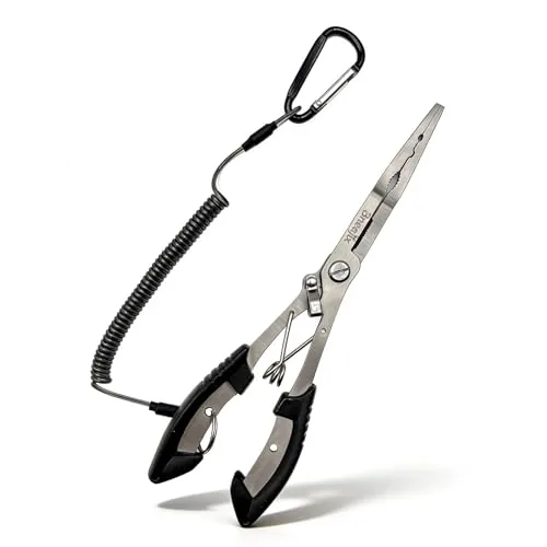Bneajix 8.4" Fishing Pliers with Safety Lock and Lanyard