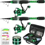 Ghosthorn 2-Pack Telescoping Rod Reel Combo with Carry Bag