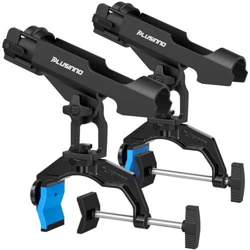 PLUSINNO Dual-V Boat Rod Holder 2-Pack Clamp Mount