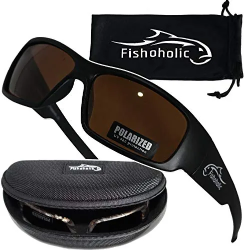 Fishoholic Polarized UV400 Fishing Sunglasses with Hard Case