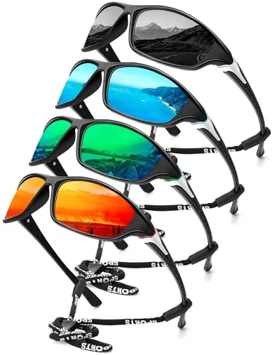 KALIYADI 4-Pack Polarized UV400 Sport Sunglasses Men