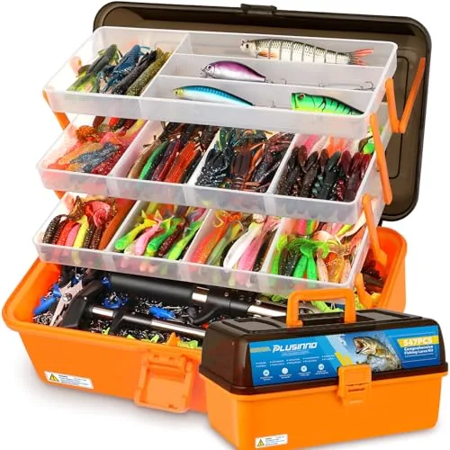PLUSINNO 547pc 4-Layer Tackle Box Kit