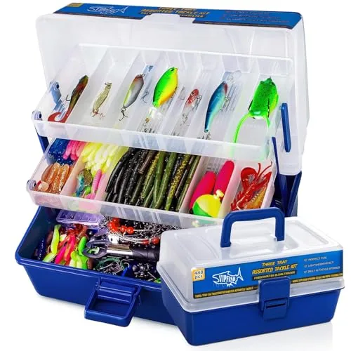 Vipfish 448-Pcs Complete Fishing Lures Kit with Tackle Box