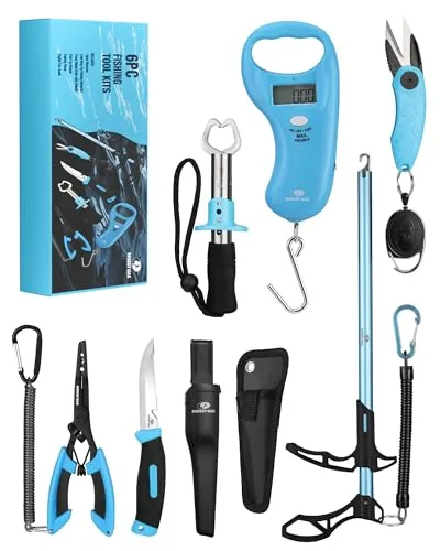 Mossy Oak 6-Piece Fishing Tools Kit with Scale