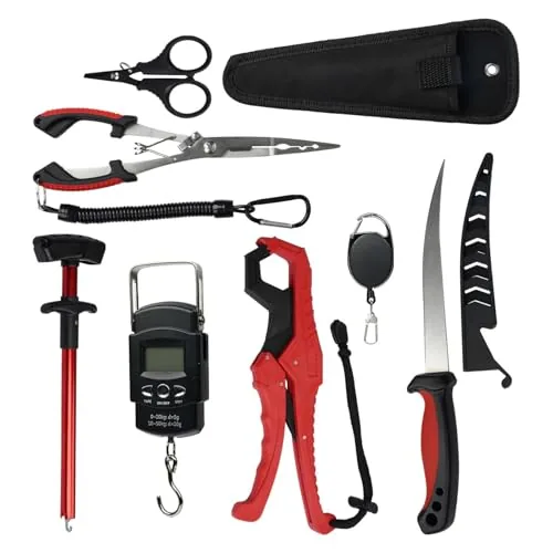 RAWILL 7-Piece Fishing Tool Kit with Digital Scale