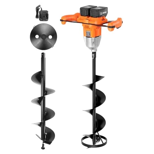 VEVOR 40V Electric Ice Auger 8-Inch 2-in-1 Combo