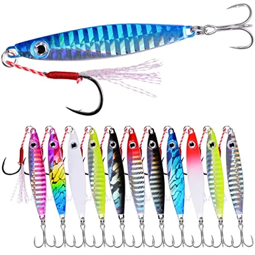 Aorace 12pc 30g Metal Jigging Spoons Saltwater Kit