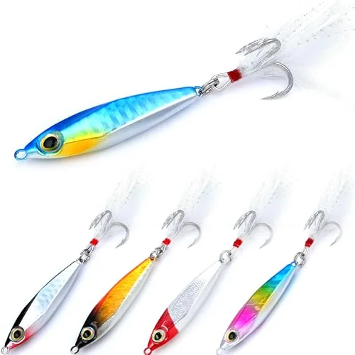 EXAURAFELIS Metal Jigging Spoon Lure Set 5-Pack