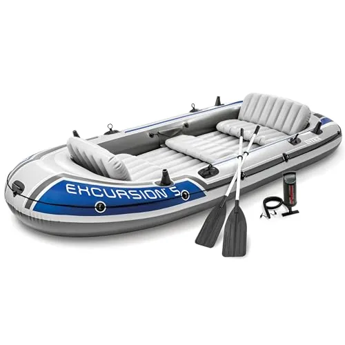 Intex Excursion 5 5-Person Inflatable Raft with Fishing Gear