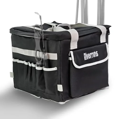 EDSRDPLT Kayak Crate Bag with 3 Rod Holders 13x13in