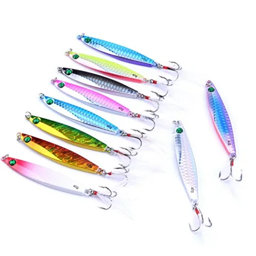 Aorace 10pc Metal Jig Lures 8.7cm 40g Saltwater