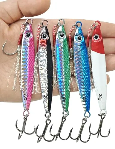 Avlcoaky Metal Jigs 1oz Saltwater Vertical Jigging Lures