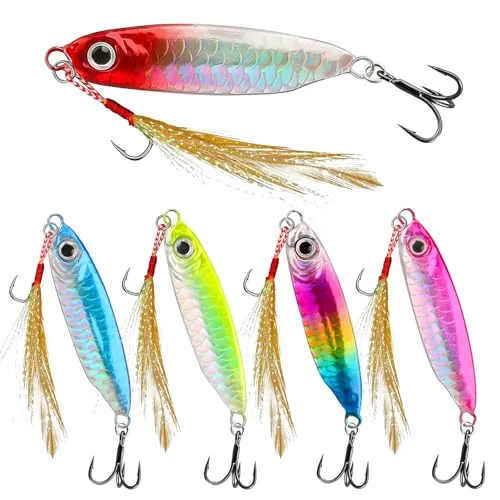 OLOLYAP 30g Micro Jig Spoons 5-Pack Saltwater