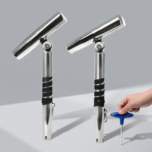 XinKunmarine Stainless Steel Outrigger Rod Holders 2-Pack