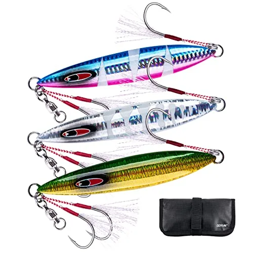 Goture Glow Slow Pitch Jigs with Portable Jig Bag