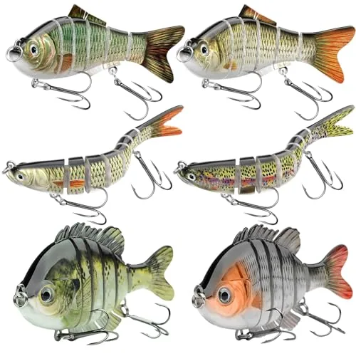 CHSMONB 6-Piece Jointed Swimbait Freshwater Saltwater Set