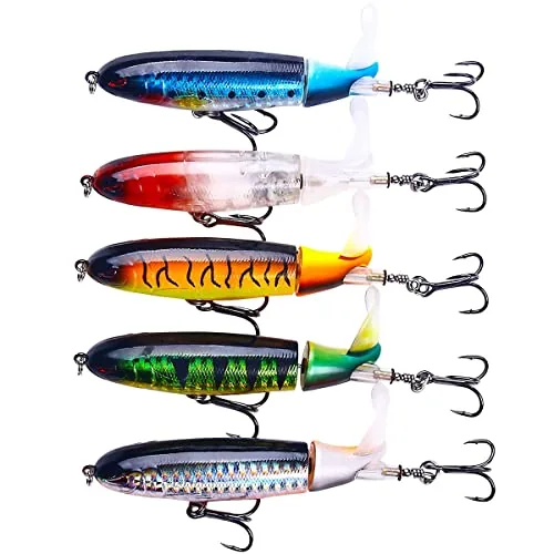 HENGJIA Whopper Plopper Kit Rotating Tail Topwater Lures