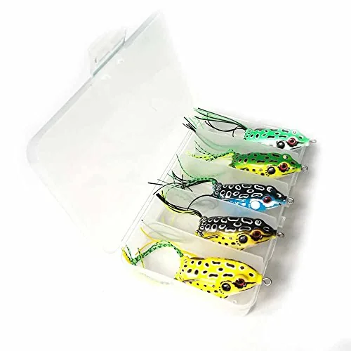 LENPABY Frog Topwater Lure 5-Pack 5.5CM 8G Weedless