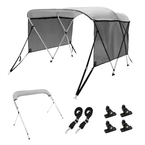 VEVOR 3 Bow Bimini Top with Mesh Sidewalls