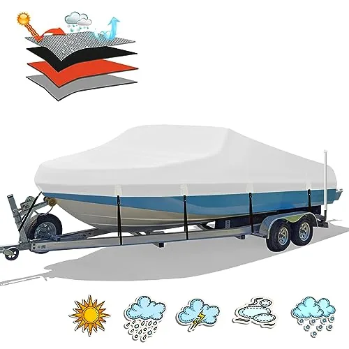 HAHASOLE 17-19FT 1200D Waterproof Trailerable Boat Cover