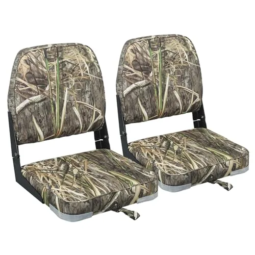 ERGOSEAT Folding Camo Boat Seats 2-Pack Padded Marine