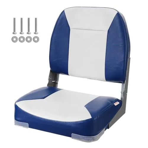 VEVOR 18.9in Low-Back Folding Boat Seat with Sponge Pad