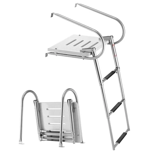 VEVOR 3-Step Stainless Steel Telescoping Boat Ladder 400lb