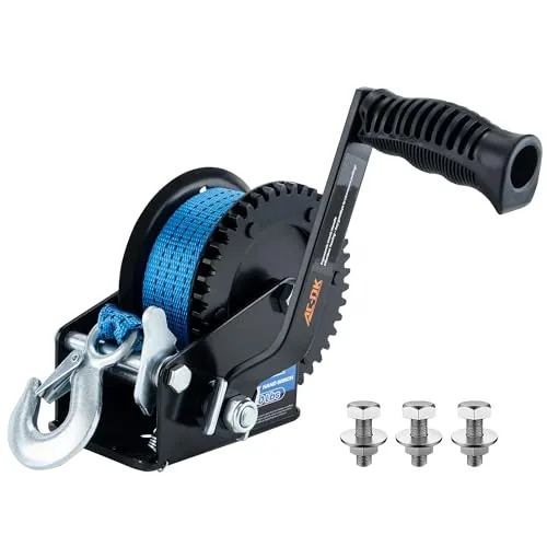 AC-DK 1600lb Boat Trailer Winch with 26ft Strap
