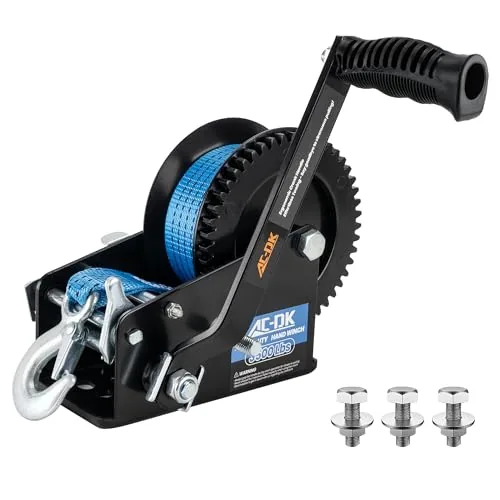 AC-DK 3500lb Boat Trailer Winch 2-Speed Ratchet