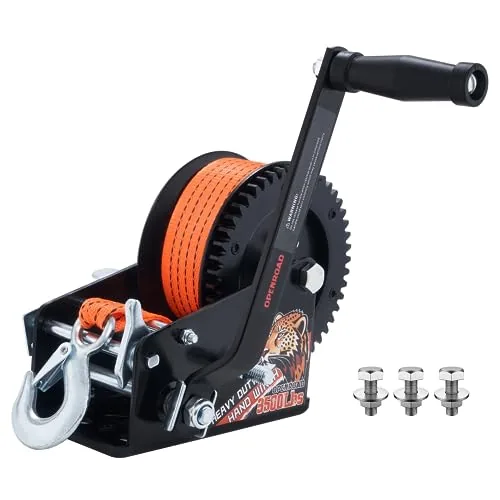 OPENROAD 3500LB Hand Winch with 2-Speed Ratchet