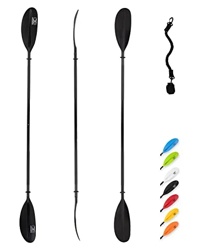 OCEANBROAD 230cm Alloy Shaft Kayak Paddle with Leash