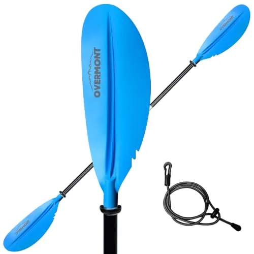 Overmont 230cm Aluminum Kayak Paddle with Leash