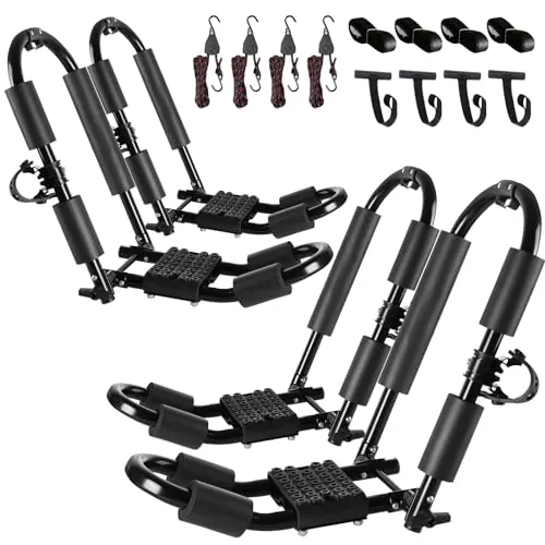 FORWODE J-Bar Kayak Roof Rack Folding 2-Pair Set