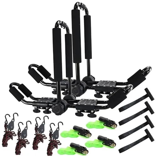 GZDEMYYXGS Folding J-Bar Kayak Roof Rack Adjustable