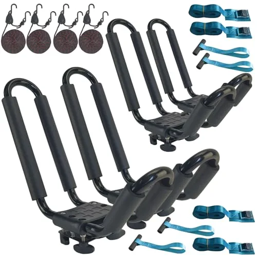 Mrhardware J-Bar Kayak Rack 2-Pair with Ratchet Straps