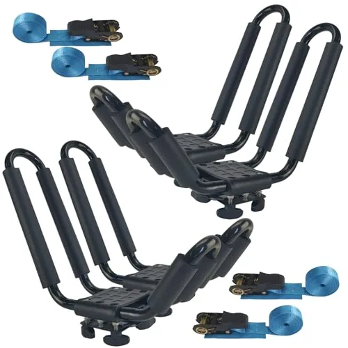 Yima J-Bar Kayak Roof Rack, 2-Pair, 75lb Capacity
