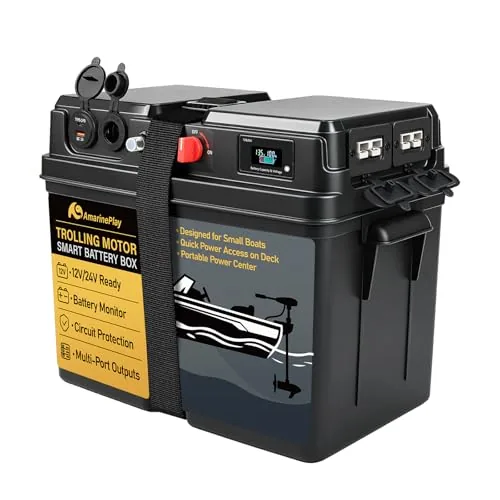 AmarinePlay Trolling Motor Battery Box 12/24V Anderson Ports