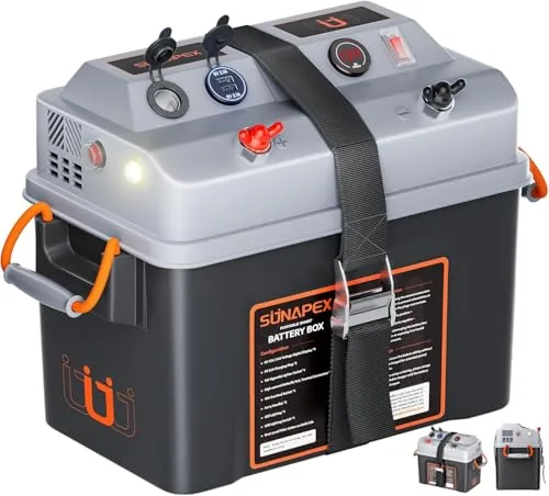 SUNAPEX Smart Marine Battery Box 12V/24V Power Center